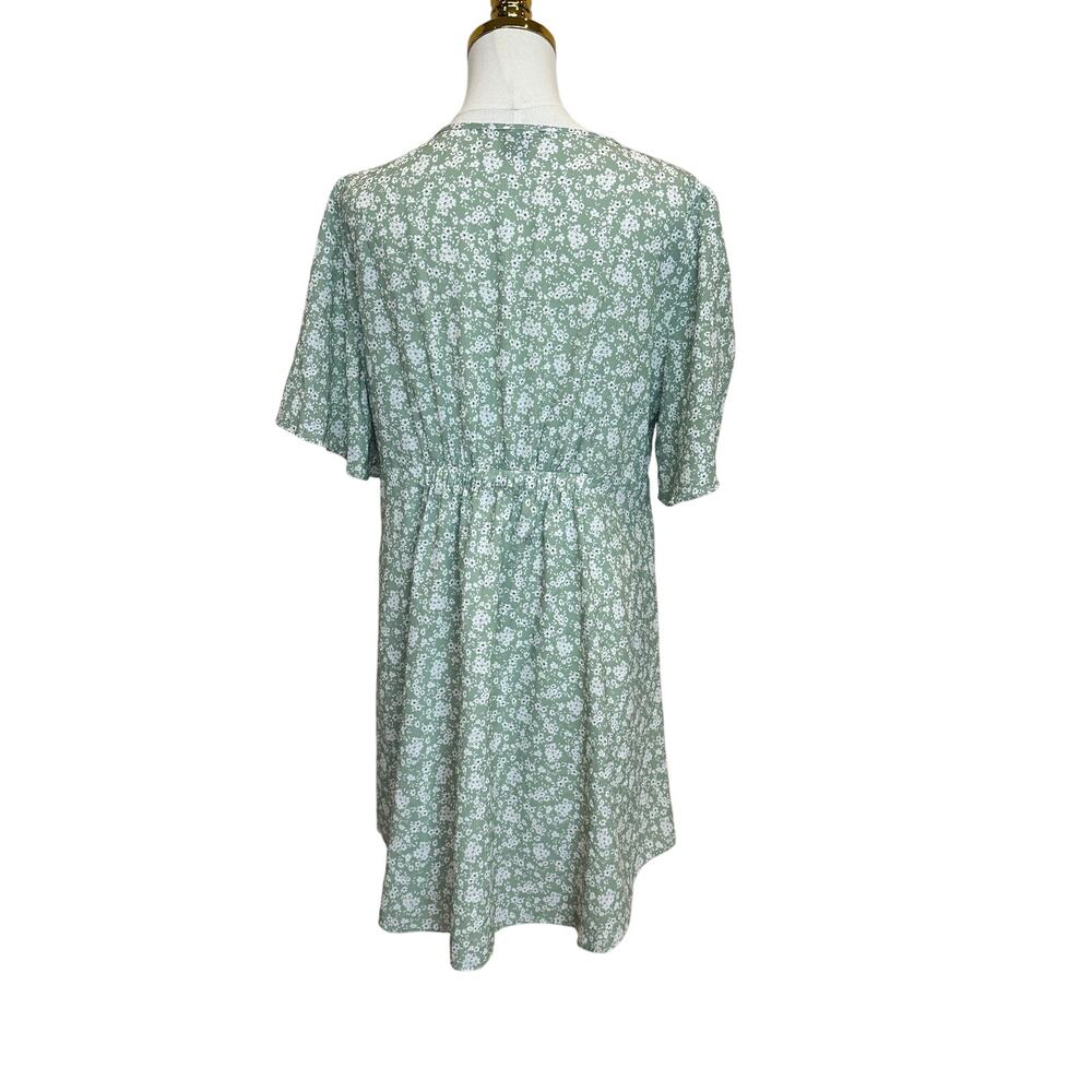 Soon Green Calico Babydoll Maternity Dress LARGE Cottage Prairie Designer $180 - Picture 9 of 10